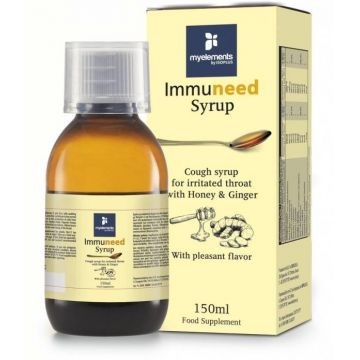 Immuneed Syrup - Sirop pentru gat iritat cu gust de Miere si Ghimbir 150ml - Solgar