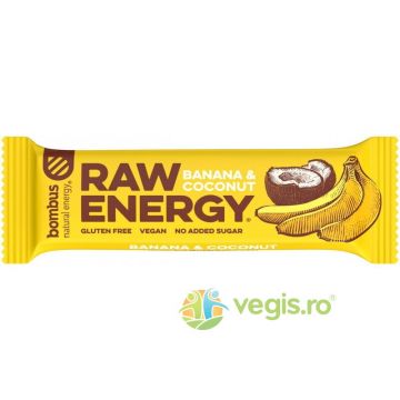 Baton Proteic cu Banane si Nuca de Cocos fara Gluten Raw Energy 50g