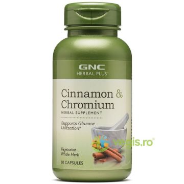 Cinnamon & Chromium (Extract Standardizat de Scortisoara si Crom) Herbal Plus 60cps