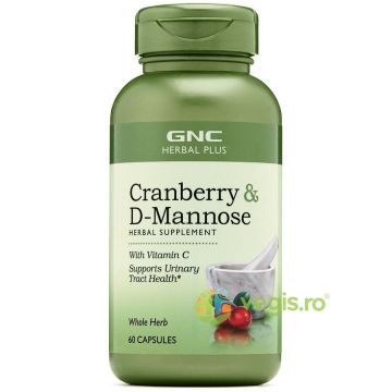 Merisor si D-Manoza (Cranberry & D-Mannose) cu Vitamina C Herbal Plus 60cps
