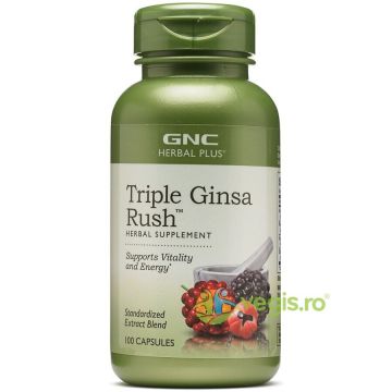 Triple Ginsa Rush (Extract din 3 Tipuri de Ginseng) Herbal Plus 600mg 100cps