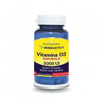 Vitamina D3 naturala 3000 UI 30 capsule