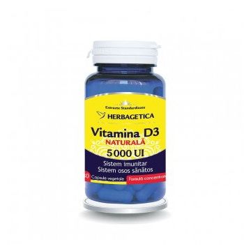 Vitamina D3 naturala 5000 UI 30 capsule