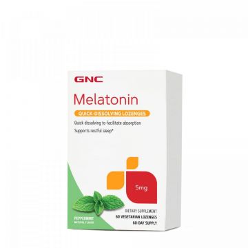 Melatonina 5 mg 60 tablete vegetale cu aroma de menta GNC
