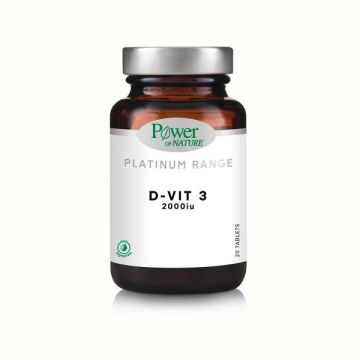 Vitamina D3, 2000 UI, Platinum, 20 capsule, Power of Nature