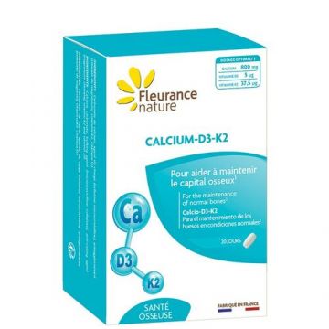 CALCIUM-D3-K2 - Supliment alimentar, 60 comprimate | Fleurance Nature