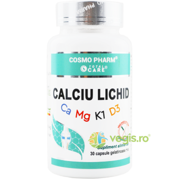 Calciu Lichid cu Magneziu, Vitamina K1 si Vitamina D3 30cps