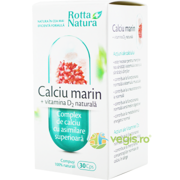 Calciu Marin + Vitamina D2 30cps