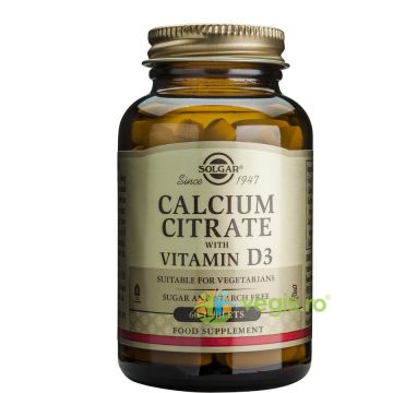 Calcium Citrate 250mg Cu D3 60tb (Citrat de Calciu cu Vit. D3)