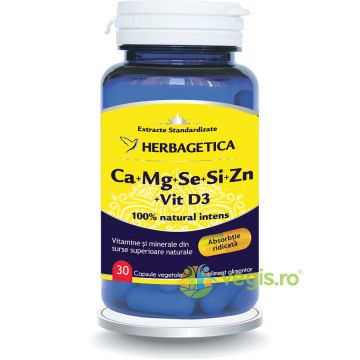 Complex Forte (Ca+Mg+Se+Si+Zn) Cu Vitamina D3 30cps