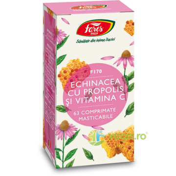 Echinacea, Propolis + Vitamina C (F170) 63cpr masticabile