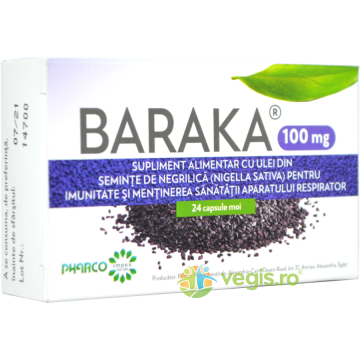 Baraka 100mg Negrilica (Chimen negru) 24cps moi