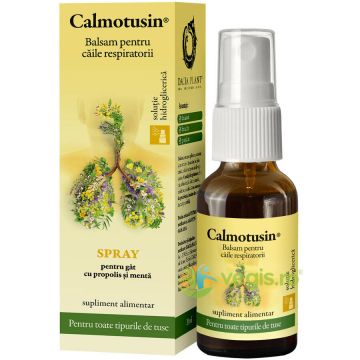 Calmotusin - Spray pentru Gat cu Propolis si Menta Fara Alcool 20ml