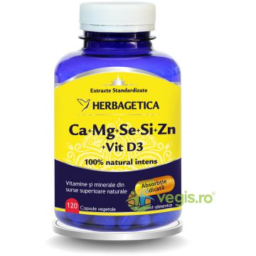 Complex Forte (Ca+Mg+Se+Si+Zn) Cu Vitamina D3 2000UI 120Cps