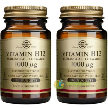 Pachet Vitamina B12 1000mcg (Cobalamina) 100tb+100tb