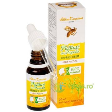 Picaturi cu Propolis Respiratie Libera fara Alcool 20ml