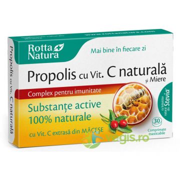 Propolis cu Vitamina C Naturala si Miere 30cpr
