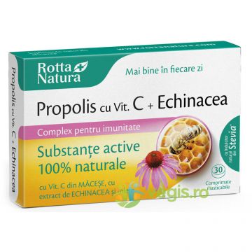Propolis + Vitamina C Naturala cu Extract de Echinacea 30cpr