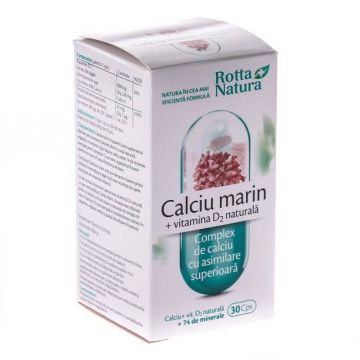 Calciu Marin Vitamina D2 30cps - Rotta Natura