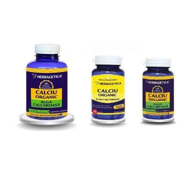 Calciu organic - Alga calcaroasa - Herbagetica 120 capsule