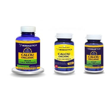 Calciu organic - Alga calcaroasa - Herbagetica 60 capsule