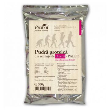 Pudra proteica din seminte de canepa PALEO, 300g - Pronat