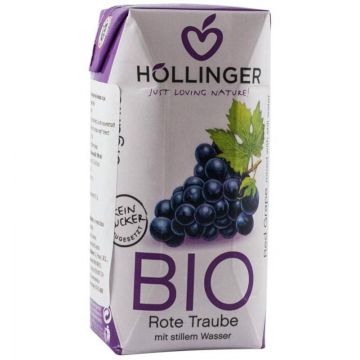 Suc de struguri rosii cu pai - eco-bio 200ml - Hollinger