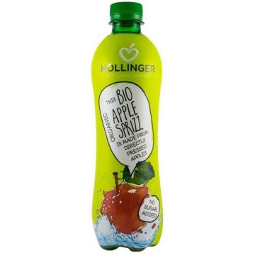 Suc natural de mere, nefiltrat, CARBOGAZOS, 500ml - Hollinger