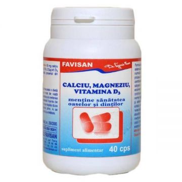 Calciu, Magneziu si Vitamina D3, 40cps - Favisan