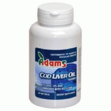 Cod Liver Oil (Ulei din ficat de cod) 1000mg 90cps - ADAMS