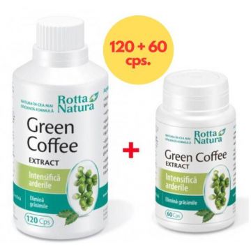 Green Coffee Extract - pachet promo 120+60cps gratis - Rotta Natura