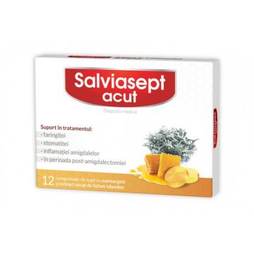 Salviasept acut fara zahar - 12cp - Zdrovit