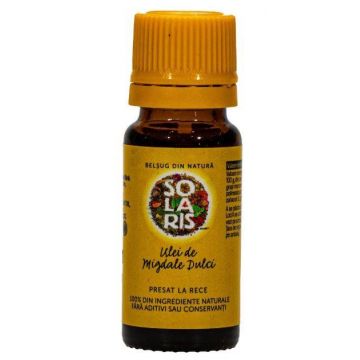 Ulei Migdale dulci - presat la rece - 10ml - Solaris Ulei Migdale dulci - presat la rece - 10ml - Solaris