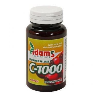 Vitamina C-1000 cu macese 60tb - ADAMS Vitamina C-1000 cu macese 60tb - ADAMS