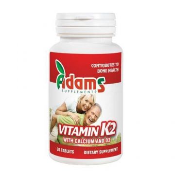 Vitamina K2 + Ca + D3 30tb, ADAMS Vitamina K2 + Ca + D3 30tb, ADAMS