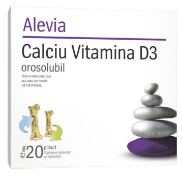Calciu Vitamina D3 orosolubil 20pl, Alevia