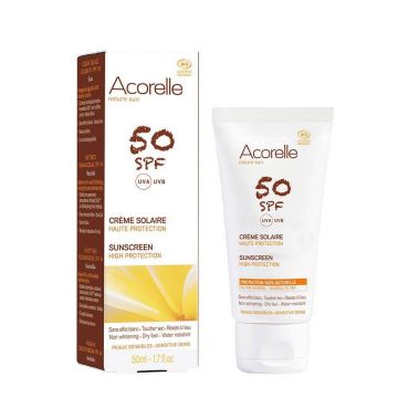 Crema protectie solara fata SPF 50, eco-bio, 50ml ACORELLE