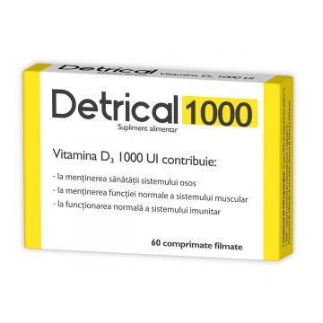 Detrical vitamina D 1000ui, 60cpr, Zdrovit