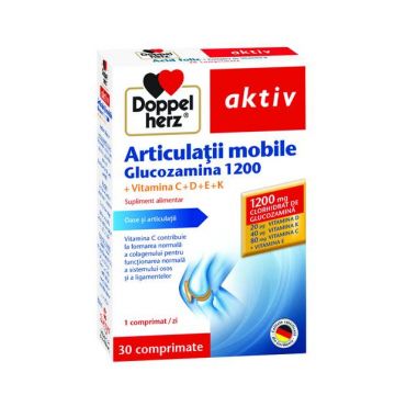 DOPPEL AKTIV ARTICULATII MOBILE GLUCOZAMINA 1200, 30cpr, Doppelherz