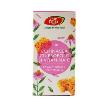 ECHINACEA CU PROPOLIS SI VITAMINA C F170 63cpr, FARES