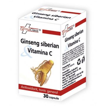 GINSENG SIBERIAN + VITAMINA C 30cps, FARMACLASS