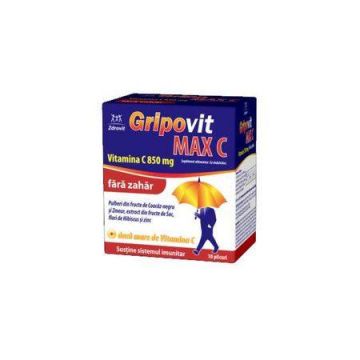 GRIPOVIT MAX C VITAMINA C 850mg FARA ZAHAR 10pl, Zdrovit