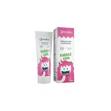 Pasta de dinti pentru copii Bubble Gum naturala 50ml, Nordics Oral Care