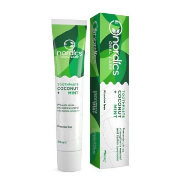 PASTA DE DINTI PROTECTIE ANTICARIE CU COCOS SI MENTA BIO 75ml, Nordics Oral Care