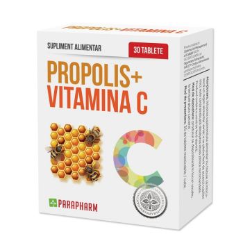 Propolis + Vitamina C, 30 tablete masticabile, ParaPharm