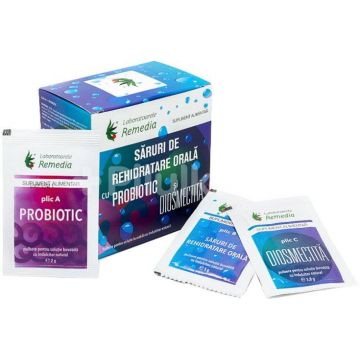 Saruri de rehidratare 12pl cu probiotic 6pl si diosmectita 6pl, Remedia