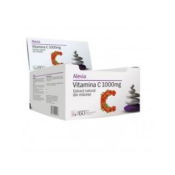 Vitamina C 1000mg extract natural din macese 60pl, Alevia