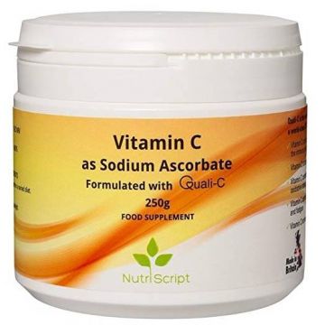 Vitamina C alcalina, Ascorbat de Sodiu, pulbere 250g, Nutriscript