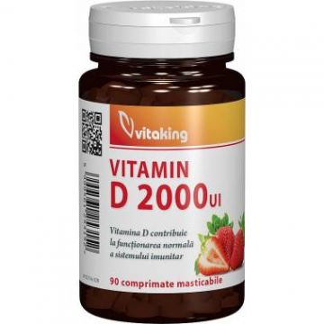 Vitamina D 2000UI, 90 comprimate masticabila, Vitaking
