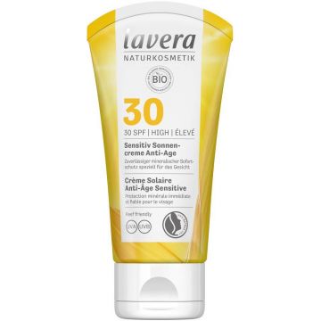 Crema sensitive anti ageing cu protectie solara SPF30, eco-bio, 50ml - Lavera